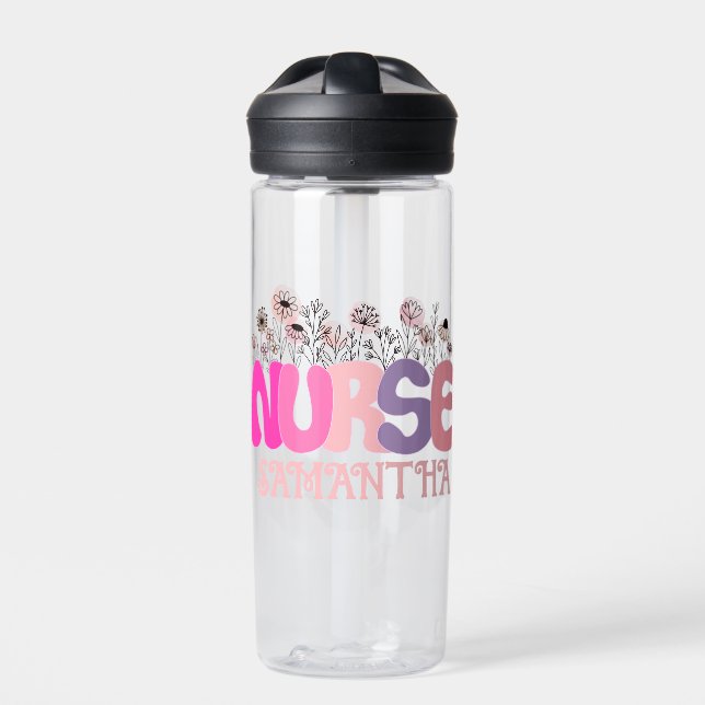Floral Nurse Water Bottle (Front)