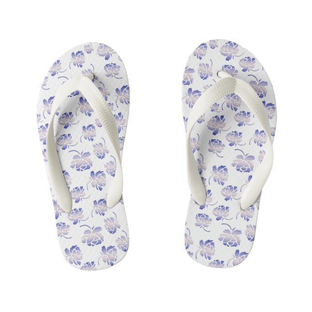 floral nursery pattern. kid's jandals (Footbed)
