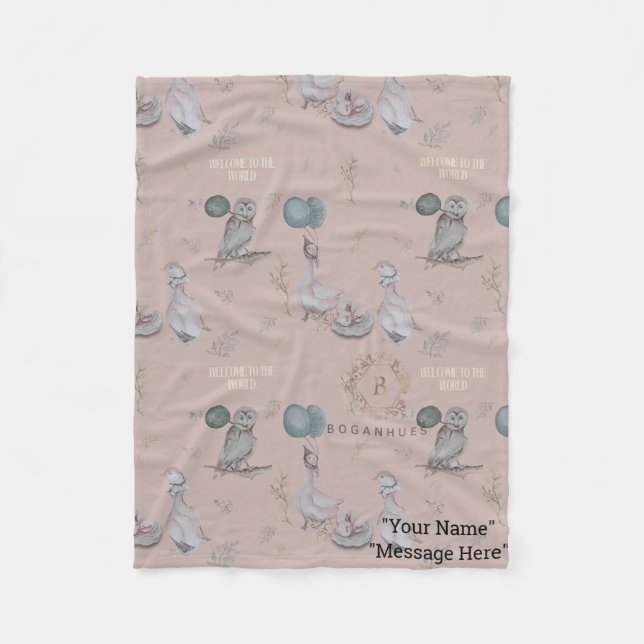 Floral Nursery Print baby blanket (Front)