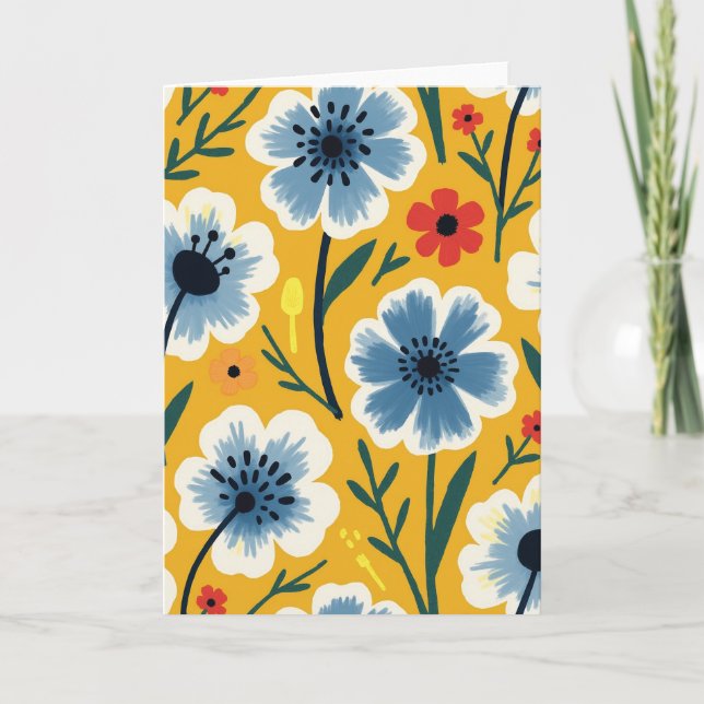 Floral Ochre Pattern Card (Front)