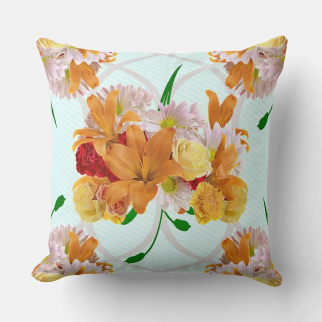 Floral Offset Art Print Cushion (Front)
