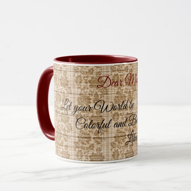 Floral on Wood Popular Customise Text Mug (Front Left)