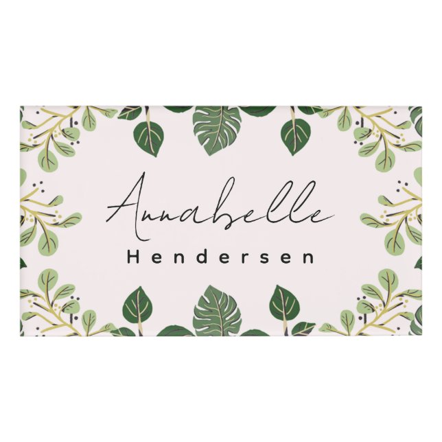 Floral Opulence The Elegante Name Tag (Front)