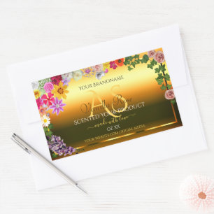 Floral Orange Gradient Product Labels and Monogram