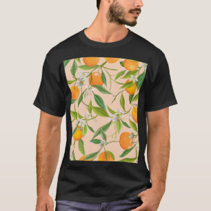 Floral Orange: Seamless Vintage Pattern T-Shirt