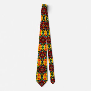 Floral Orange Tie