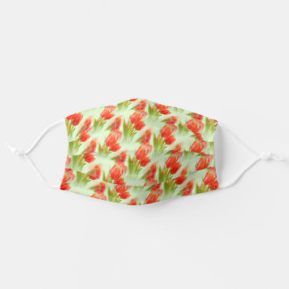Floral Orange Tulips in the Wind Pattern Cloth Face Mask