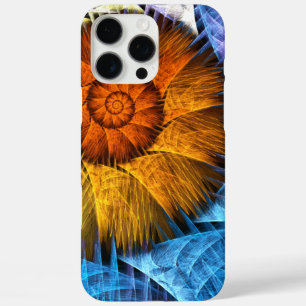Floral Orange Yellow Blue Abstract Art iPhone 16 Pro Max Case