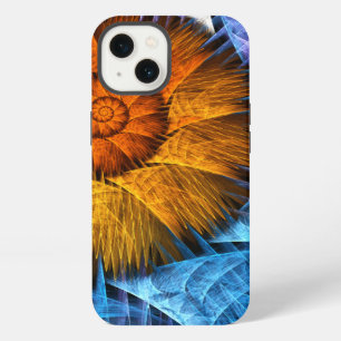 Floral Orange Yellow Blue Abstract Art iPhone 13 Case