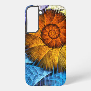 Floral Orange Yellow Blue Abstract Art Samsung Galaxy Case