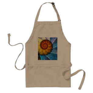 Floral Orange Yellow Blue Abstract Art Standard Apron