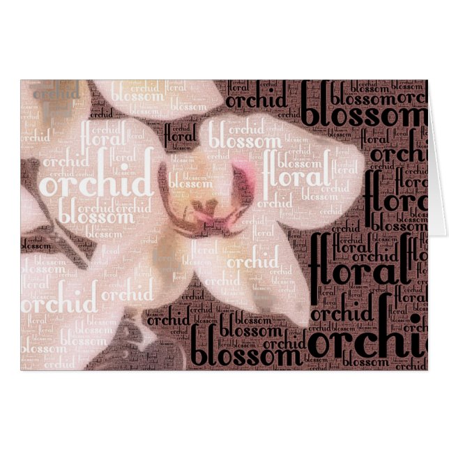 Floral Orchid Blossom Word Cloud (Front Horizontal)