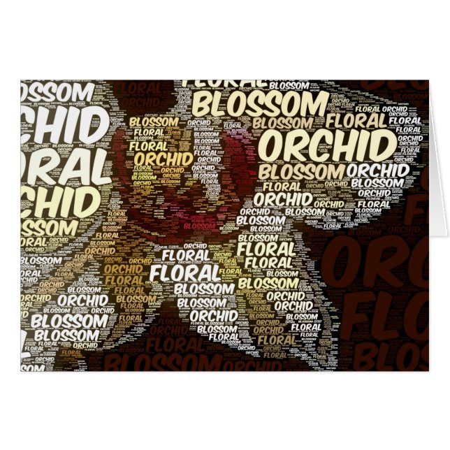 Floral Orchid Blossom Word Cloud Inside Template (Front Horizontal)