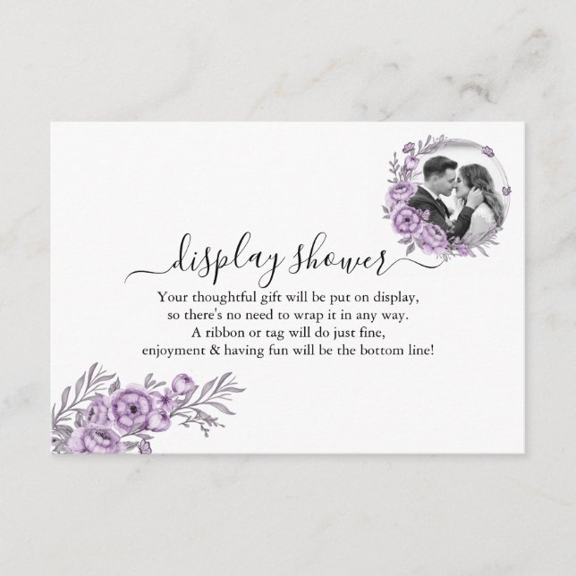 Floral Orchid Display Bridal Wedding Shower Enclosure Card (Front)