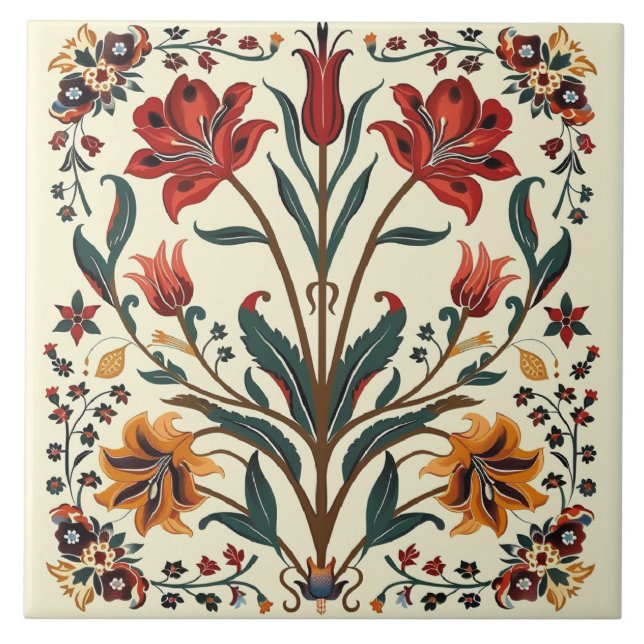 Floral Orchid Flowers  Tile (Front)
