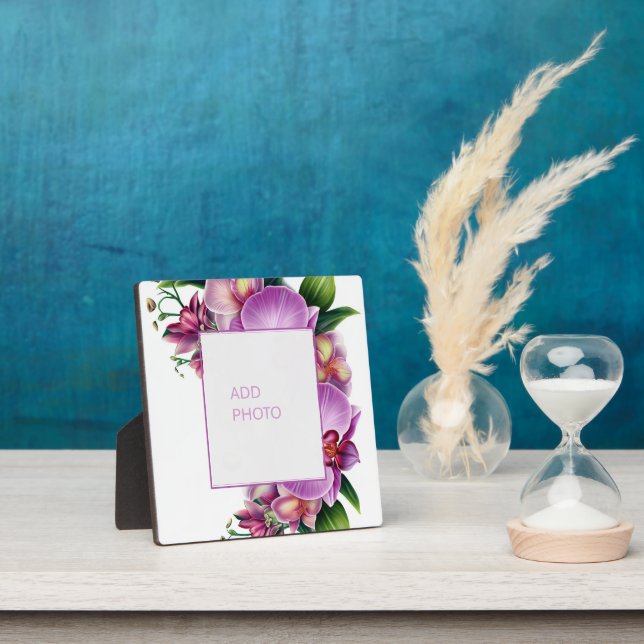 Floral Orchids Add Photo  Plaque (Insitu)