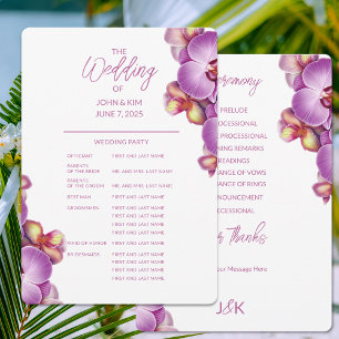 Floral Orchids Full Wedding Program Invitation