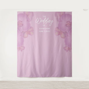 Floral Orchids Wedding Backdrop Tapestry