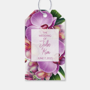 Floral Orchids Wedding Gift Tags