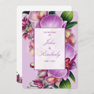 Floral Orchids Wedding Invitation