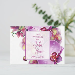 Floral Orchids Wedding RSVP Card