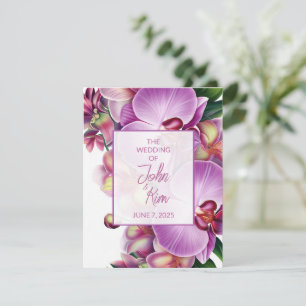Floral Orchids Wedding RSVP Card