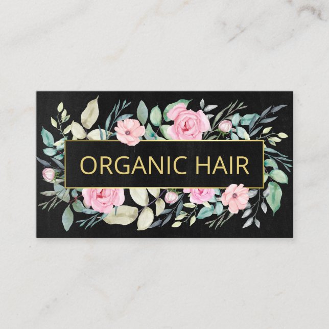 Floral Organic Hair Product Business Card (Front)