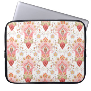 Floral oriental damask pattern with paisley and pe laptop sleeve