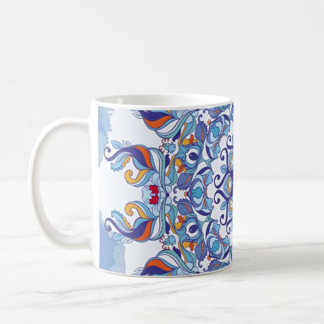 Floral ornament, artistic design. coffee mug (Left)