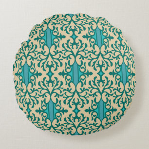 Floral Ornament: Fashionable Modern Seamless Round Cushion