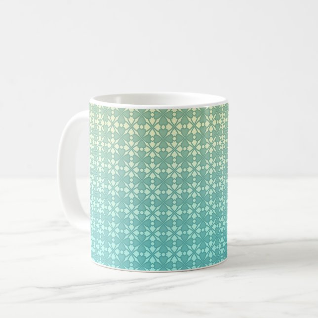 Floral ornament, gradient coffee mug (Front Left)