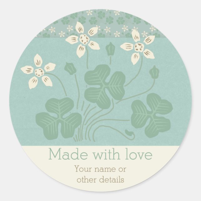 Floral ornament Home-made gifts CC0255 Art Nouveau Classic Round Sticker (Front)