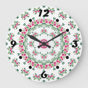 Floral ornament large clock