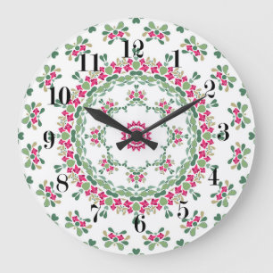 Floral ornament large clock
