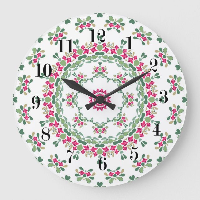 Floral ornament large clock (Front)