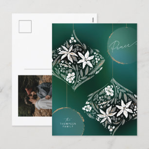 Floral Ornament Non-Photo Holiday Postcard