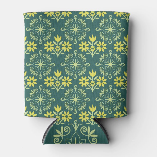 Floral ornament, seamless elegant pattern. can cooler (Front)
