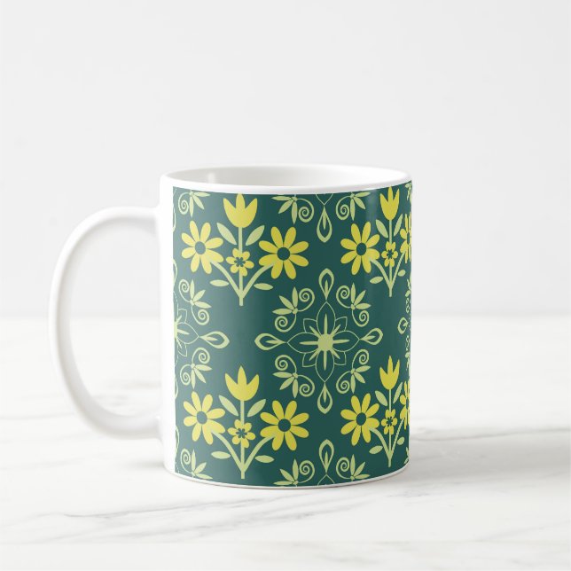 Floral ornament, seamless elegant pattern. coffee mug (Left)