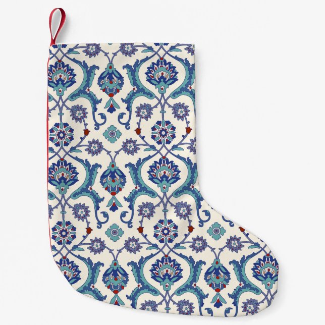 Floral Ornament: Traditional Arabic Pattern. Small Christmas Stocking (Front)