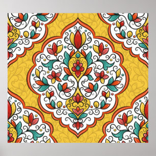 Floral Ornament: Turkish Indian Motifs. Poster