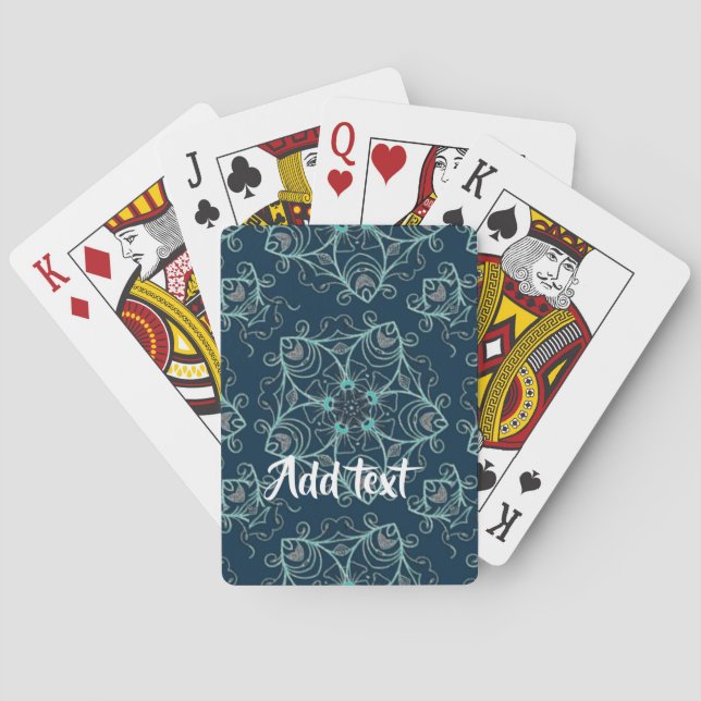 Floral ornamental print playing cards (Back)