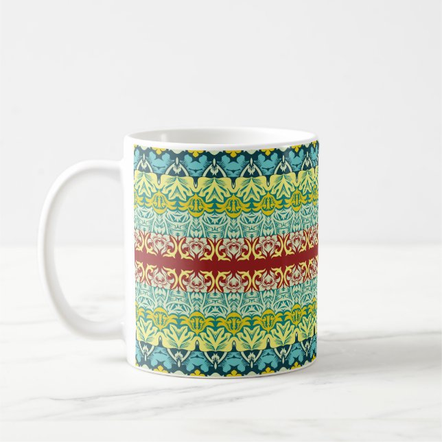 Floral ornamental seamless pattern coffee mug (Left)