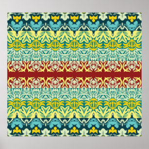 Floral Ornamental: Seamless Vintage Design Poster