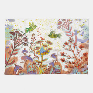 floral ornamental tea towel