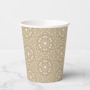 Floral ornate background paper cups