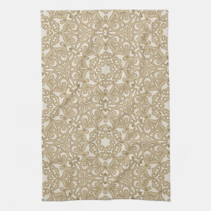Floral ornate background tea towel