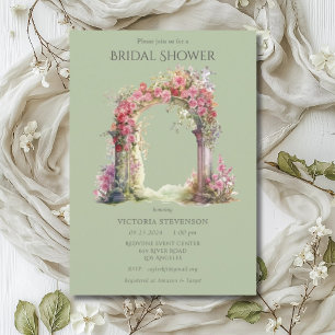 Floral Ornate Wedding Arch Bridal Shower Invitation