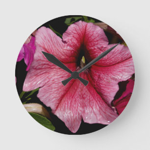 Floral Outburst Round Clock