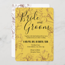 Floral Outline Design in Yellow Mustard BG Wedding
