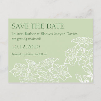 Floral Outlines Save The Date Postcard